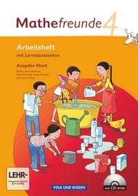 Produktbild: Mathefreunde 4. Schuljahr - Nord - Arbeitsheft mit CD-ROM und Lernstandsseiten