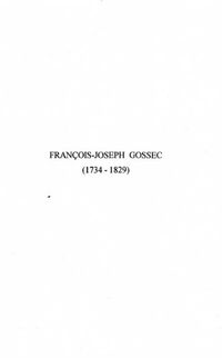Produktbild: Francois-Joseph Gossec (1734-1829)