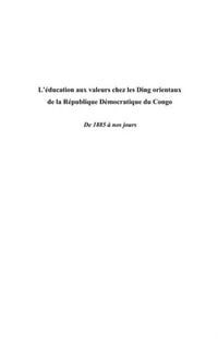 Produktbild: L'education aux valeurs chez les Ding orientaux de la Republ