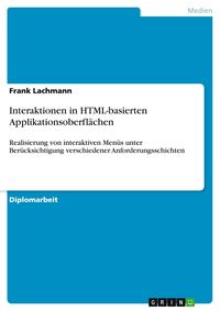 Produktbild: Interaktionen in HTML-basierten Applikationsoberfl&auml;chen