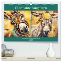 Produktbild: Charmante Langohren. Bezaubernde Eselportr&auml;ts in &Ouml;loptik (hochwertiger Premium Wandkalender 2027 DIN A2 quer), Kunstdruck in Hochglanz