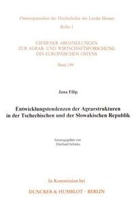 Produktbild: Entwicklungstendenzen der Agrarstrukturen in der Tschechischen und der Slowakischen Republik.