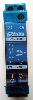 Produktbild: Eltako R12-110-12V DC Schaltrelais Nennspannung: 12 V Schaltstrom (max.): 8 A 1 Schlie&szlig;er, 1 &Ouml;ffner 1 St.