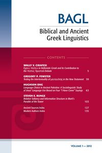 Produktbild: Biblical and Ancient Greek Linguistics, Volume 1
