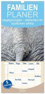 Produktbild: Familienplaner 2026 - begegnungen - elefanten im s&uuml;dlichen afrika mit 5 Spalten (Wandkalender, 21 x 45 cm) CALVENDO
