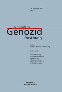 Produktbild: Zeitschrift f&uuml;r Genozidforschung. 20. Jg. 2022, Heft 1