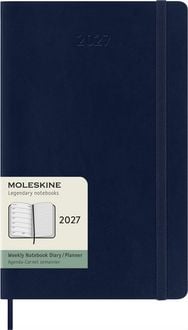 Produktbild: Moleskine 12 Monate Wochen Notizkalender 2027, Large/A5, 1 Wo = 1 Seite, rechts linierte Seite, Weicher Einband, Saphir