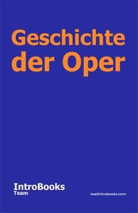 Produktbild: Geschichte der Oper