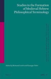Produktbild: Studies in the Formation of Medieval Hebrew Philosophical Terminology