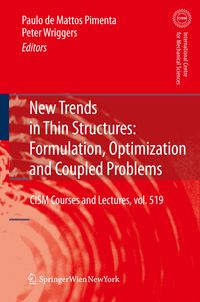 Produktbild: New Trends in Thin Structures: Formulation, Optimization and Coupled Problems