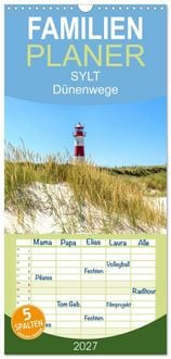 Produktbild: Familienplaner 2027 - SYLT D&uuml;nenwege mit 5 Spalten (Wandkalender, 21 x 45 cm) CALVENDO