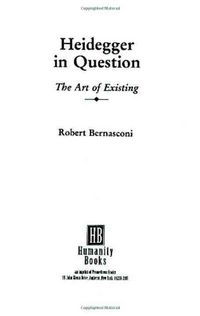 Produktbild: Bernasconi, R: Heidegger in Question