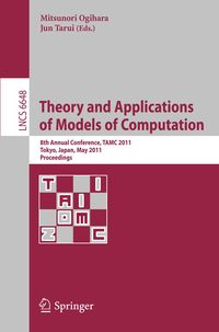Produktbild: Theory and Applications of Models of Computation
