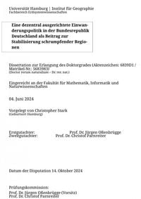 Produktbild: Eine de&shy;zen&shy;tral aus&shy;ge&shy;rich&shy;tete Ein&shy;wan&shy;de&shy;rungs&shy;poli&shy;tik in der Bun&shy;des&shy;re&shy;pu&shy;blik Deut&shy;sch&shy;land als Beitrag zur Stabilisierung schrum&shy;pfen&shy;der Re&shy;