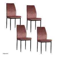 Produktbild: HTI-Living Esszimmerstuhl Madison Samt Braun 4er-Set Esszimmerstuhl Madison Samt Braun 4er-Set