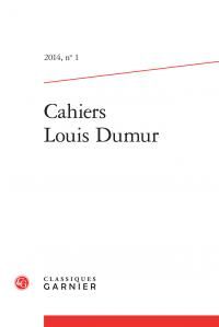 Produktbild: Cahiers Louis Dumur no 1