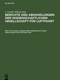 Produktbild: Jahrbuch der Wissenschaftlichen Gesellschaft f&uuml;r Luftfahrt 1925