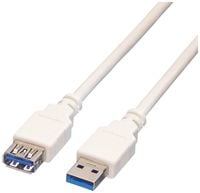 Produktbild: Value USB-Kabel USB 3.2 Gen1 (USB 3.0 / USB 3.1 Gen1) USB-A Stecker, USB-A Buchse 0.80 m Weiß Geschirmt 11.99.8977