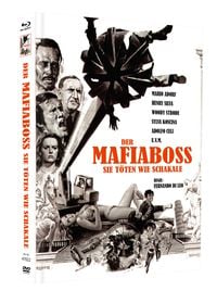 Produktbild: Der Mafiaboss - Sie t&ouml;ten wie Schakale - Mediabook - Cover C - Inkl. Poster A4, gefaltet, 7 Postkarten, 1 Untersetzer - Limited Edition auf 111 St&uuml;ck (Blu-ray+DVD)