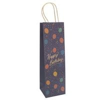Produktbild: Idena Flaschentasche Happy Birthday Luftballon mehrfarbig 12x10x39cm