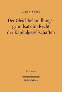 Produktbild: Der Gleichbehandlungsgrundsatz im Recht der Kapitalgesellschaften