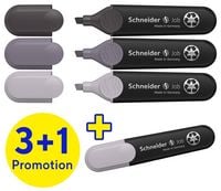 Produktbild: Schneider Textmarker Job grau sortiert, 3+1 Set