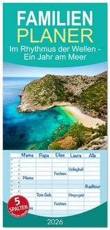 Produktbild: Familienplaner 2026 - Im Rhythmus der Wellen - Ein Jahr am Meer mit 5 Spalten (Wandkalender, 21 x 45 cm) CALVENDO