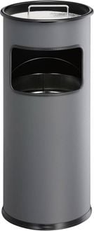 Produktbild: Durable 333058 Papierkorb 17 l Metall (&Oslash; x H) 260 mm x 620 mm Anthrazit Inkl. Aschenbecher 1 St.