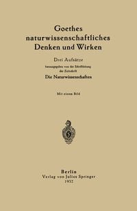 Produktbild: Goethes naturwissenschaftliches Denken und Wirken