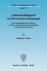 Produktbild: "Teilrechtsf&auml;higkeit" von Personenvereinigungen.