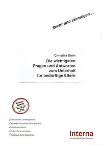 Produktbild: Die wichtigsten Fragen und Antworten zum Unterhalt f&uuml;r bed&uuml;rftige Eltern