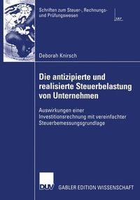 Bild vom Artikel Die antizipierte und realisierte Steuerbelastung von Unternehmen vom Autor Deborah Knirsch