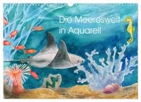 Produktbild: Die Meereswelt in Aquarell (Wandkalender 2026 DIN A3 quer), CALVENDO Monatskalender