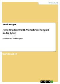 Produktbild: Krisenmanagement. Marketingstrategien in der Krise
