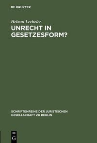 Produktbild: Unrecht in Gesetzesform?