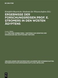 Produktbild: Terti&auml;re Wirbeltiere, 1: Beitr&auml;ge zur Kenntnis der Krokodilier des &auml;gyptischen Terti&auml;rs
