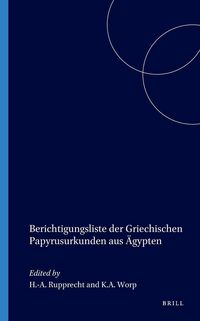 Produktbild: Berichtigungsliste Der Griechischen Papyrusurkunden Aus &Auml;gypten