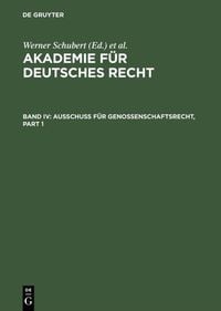 Produktbild: Akademie f&uuml;r Deutsches Recht / Ausschu&szlig; f&uuml;r Genossenschaftsrecht
