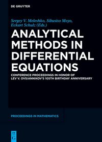 Produktbild: Analytical Methods in Differential Equations