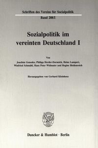 Produktbild: Sozialpolitik im vereinten Deutschland I.