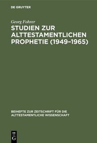 Produktbild: Studien zur alttestamentlichen Prophetie (1949&ndash;1965)
