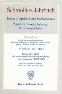 Produktbild: Proceedings of the 7th International Socio-Economic Panel User Conference (SOEP2006).