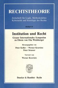 Produktbild: Institution und Recht.