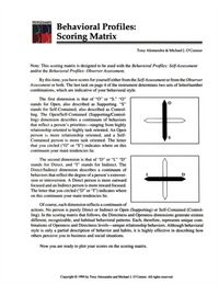 Produktbild: People Smarts - Behavioral Profiles, Scoring Matrix Pamphlet