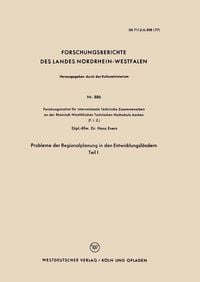 Produktbild: Probleme der Regionalplanung in den Entwicklungsl&auml;ndern
