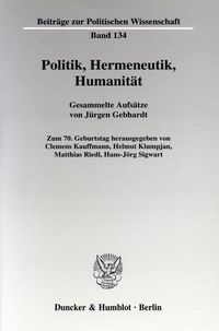 Produktbild: Politik, Hermeneutik, Humanit&auml;t.