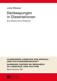 Produktbild: Danksagungen in Dissertationen