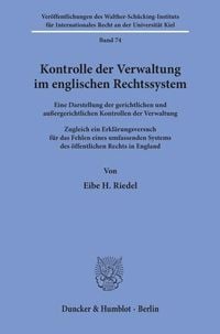 Produktbild: Kontrolle der Verwaltung im englischen Rechtssystem.