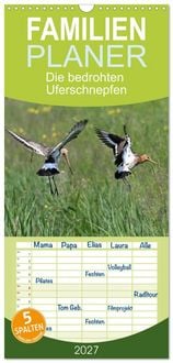 Produktbild: Familienplaner 2027 - Die bedrohten Uferschnepfen mit 5 Spalten (Wandkalender, 21 x 45 cm) CALVENDO