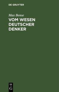 Produktbild: Vom Wesen deutscher Denker